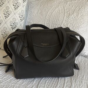 Tory Burch Black Leather Perry Satchel Bag